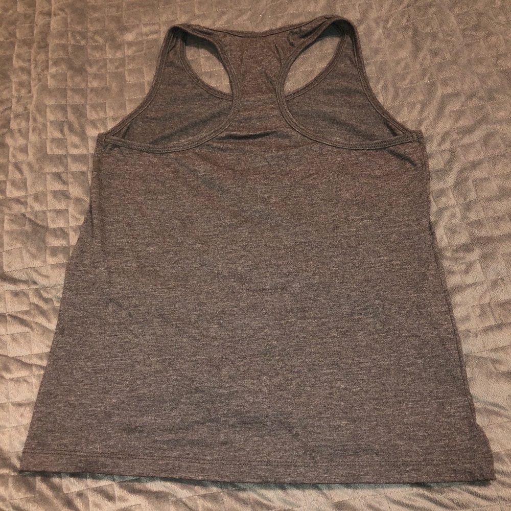 Gray Racerback Tank Top with Red Lettering - Picture 2 of 9